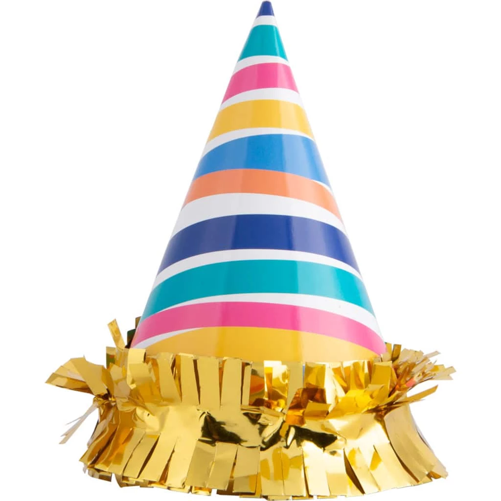 Wholesale π JAM Paper 3" Colorful Striped Party Hats, 6ct. π― 3 Wholesale π JAM Paper 3" Colorful Striped Party Hats, 6ct. π―