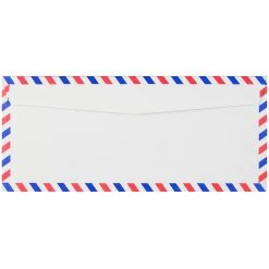Brand new ⌛ JAM Paper 4.125" x 9.5" White Airmail Envelopes 🛒 -Jam Paper Shop M20006779 2