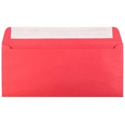 Brand new π JAM Paper 4" x 9.5" Red Recycled Business Peel & Seal Envelopes, Bulk π