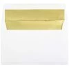 Deals ❤️ JAM Paper A9 Gold Foil Lined Invitation Envelopes 😀 -Jam Paper Shop M20008717 1