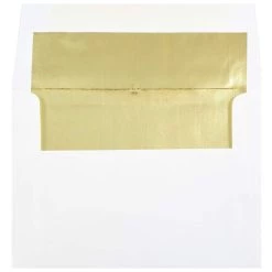 Deals 🥰 JAM Paper A7 Gold Foil Lined Invitation Envelopes 🎁