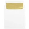 Best Sale ⭐ JAM Paper 6" Square Gold Foil Lined Invitation Envelopes 😀 -Jam Paper Shop M20008722 1