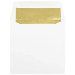 Best Sale ⭐ JAM Paper 6" Square Gold Foil Lined Invitation Envelopes 😀