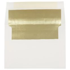 Discount ✨ JAM Paper A7 Ecru Gold Foil Lined Invitation Envelopes ⌛