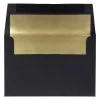 Deals 👏 JAM Paper A8 Black Linen Gold Foil Lined Invitation Envelopes ✔️