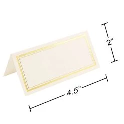 Top 10 🌟 JAM Paper Double Metallic Border Fold-Over Wedding Table Place Cards, 100ct. 👍 -Jam Paper Shop M20015308 3